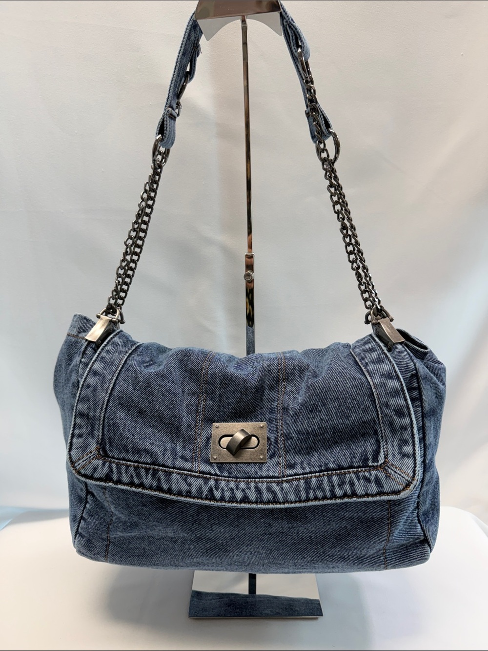 Unbranded Denim Shoulder Bag – Chain Strap | Casual Chic | Y2K Style
